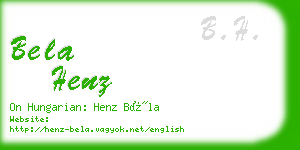 bela henz business card